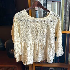 Ethereal vintage lace shirt women’s XS